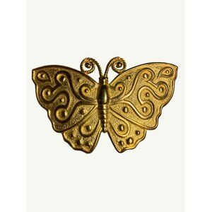 Vintage Butterfly Brooch Pin 4.5 Inches Gold Tone DR 93 Metal Women